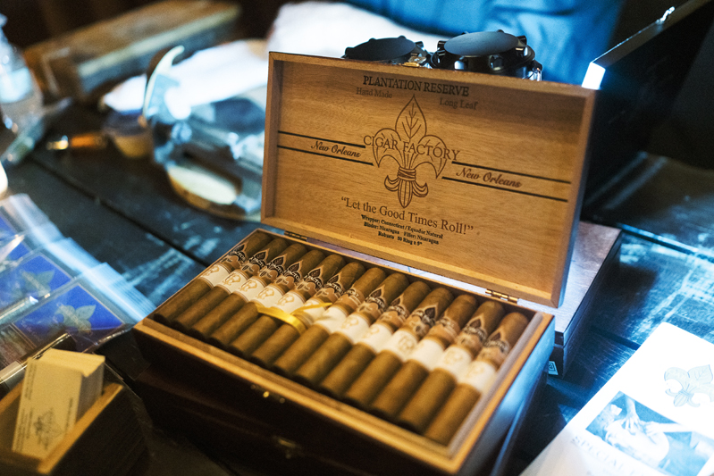 Cigar bar at New Orleans wedding