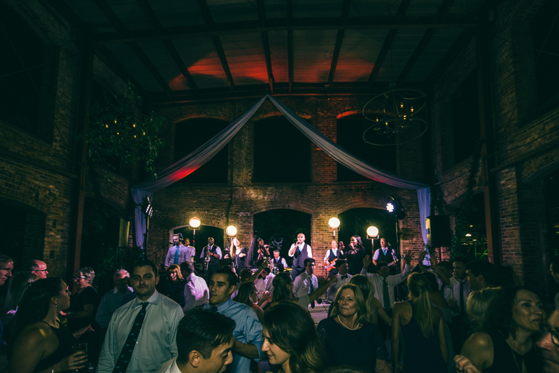 people dancing to wedding band at wyche pavilioni