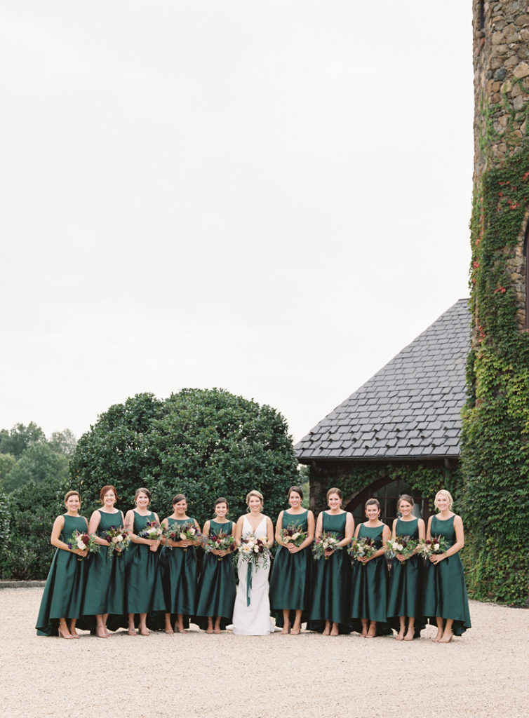 Bride and bridesmaids at Dover Hall wedding