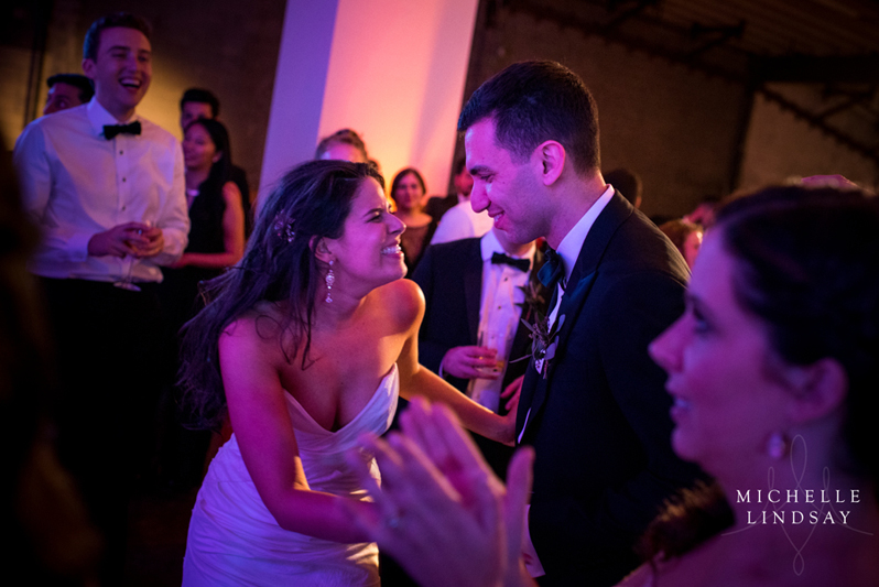 Bride and groom dancing to Modern Luxe wedding band