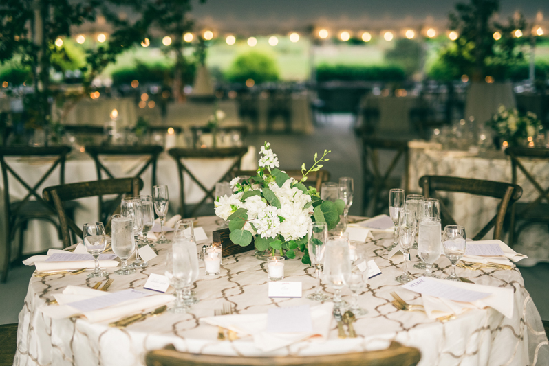 Tented wedding reception at Summerfield Farms weddding.