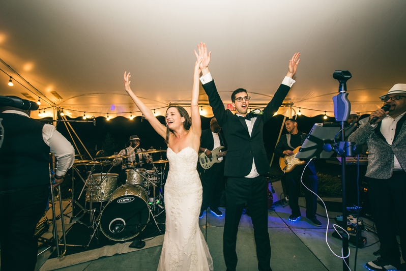 Bride and groom dancing at wedding reception to Right To Party Band