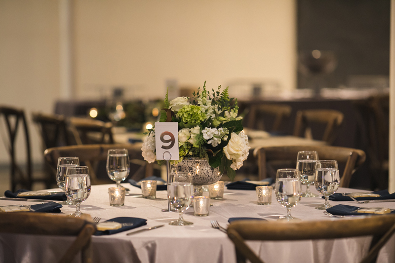 Table setting at The Stave Room wedding reception.