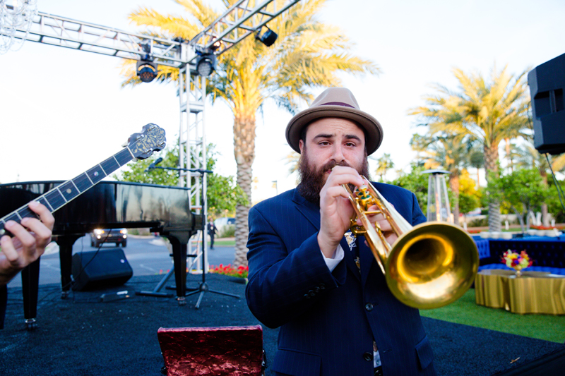 California Feetwarmers band at a New Orleans theme corporate event.