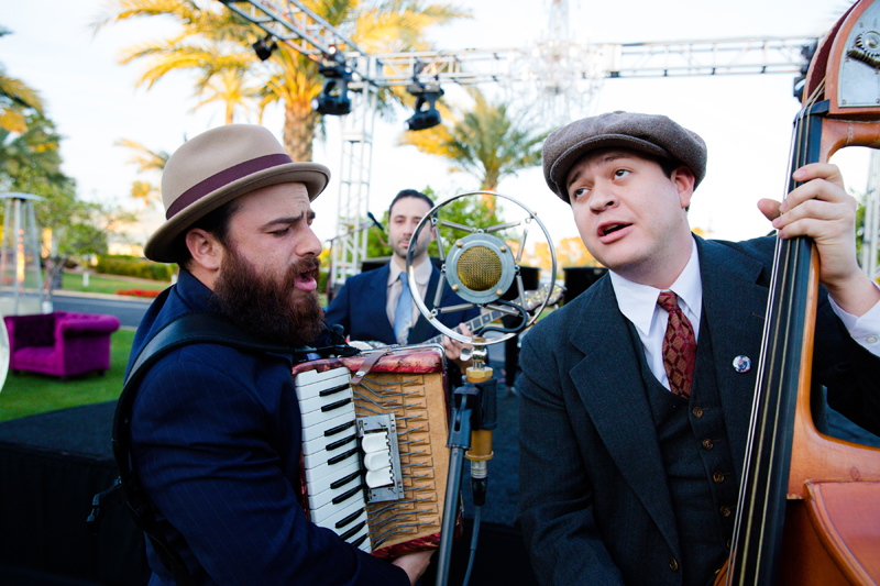 California Feetwarmers band at a New Orleans theme corporate event.