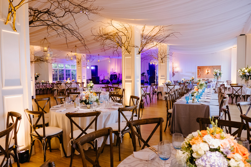 Reception space during Roaring Gap Club wedding.