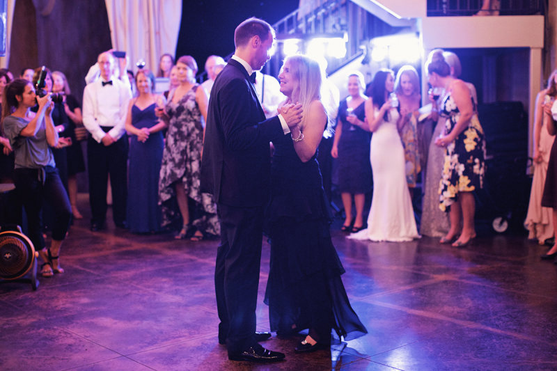 Mother and son dancing to Loose Chain at wedding reception.