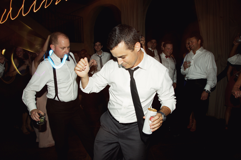 Guy dancing at wedding reception to Loose Chain.