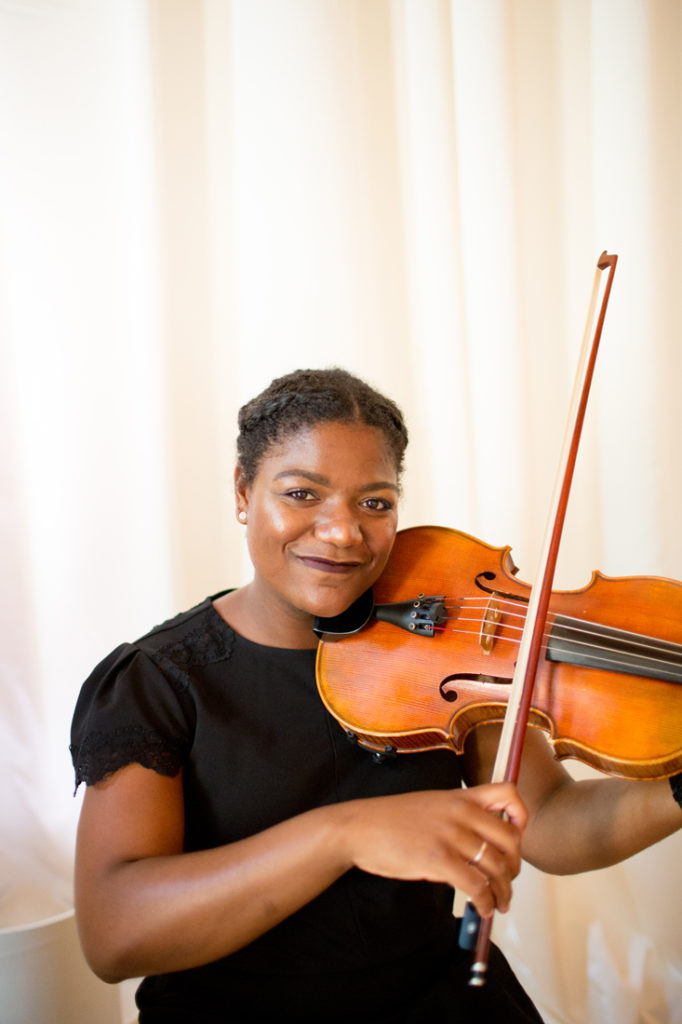 Violinist during ceremony at Palm Beach wedding.
