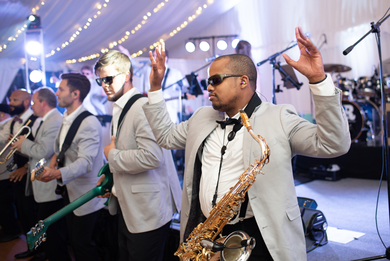 Bantum Rooster band performing during Biltmore wedding reception.