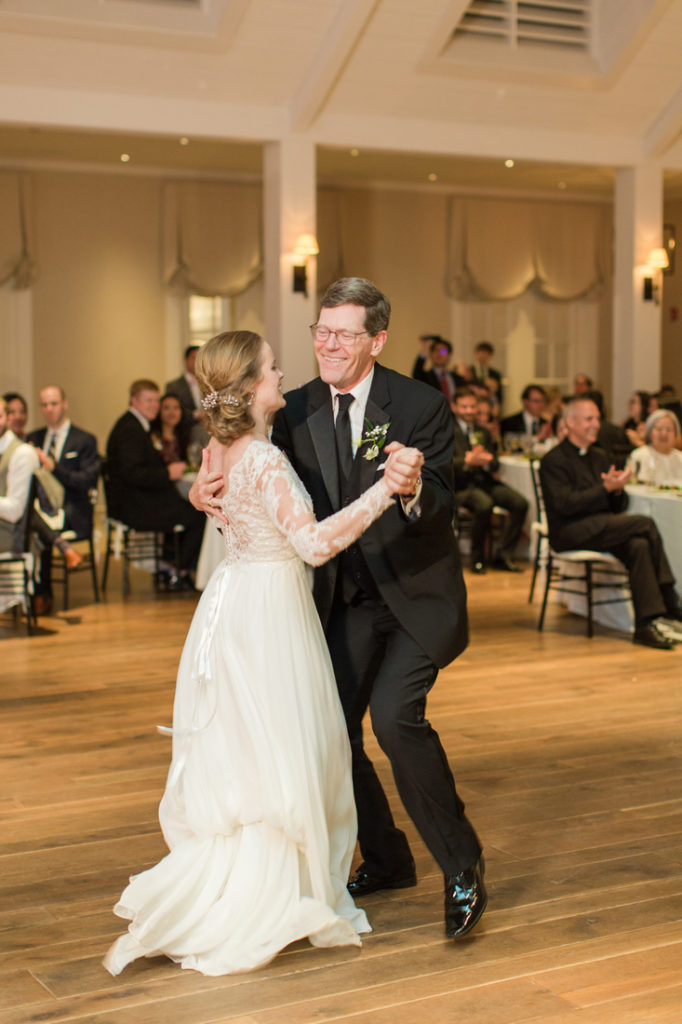 Father daughter dance during Kiawah Island Club wedding.