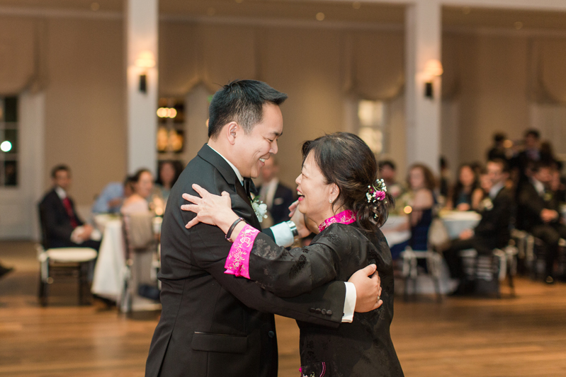 Mother son dance during wedding reception at Kiawah Island Club.