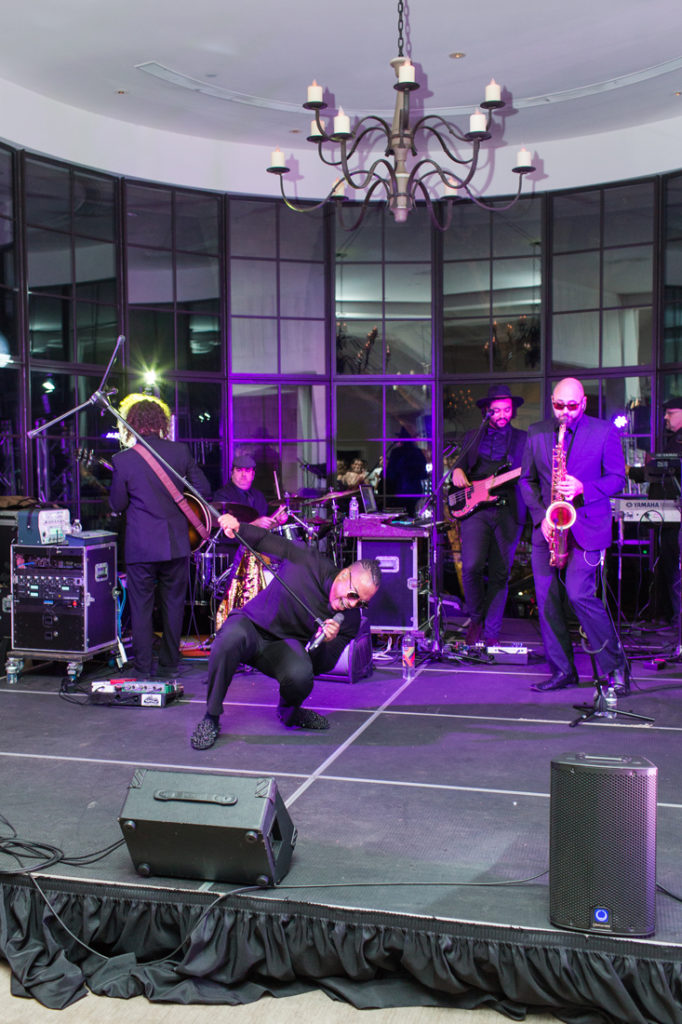 The Royals band performing on stage during Kiawah Island Club wedding reception.
