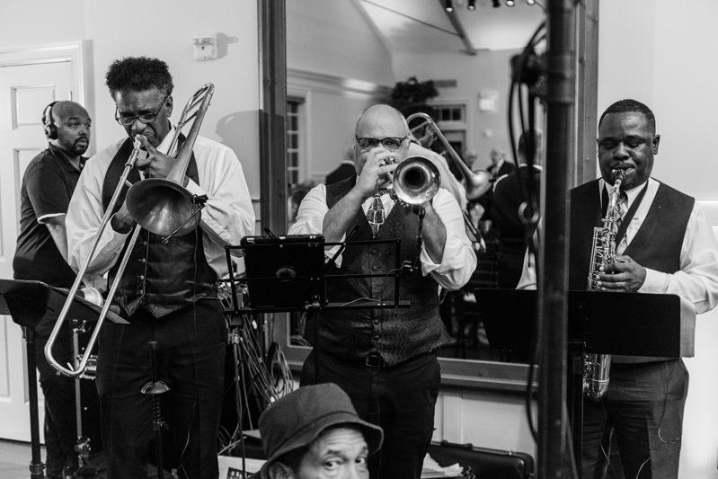 DC wedding band, Broadsound, performing at Bride and groom dancing The Hora at Jewish wedding at Chesapeake Bay Beach Club wedding.