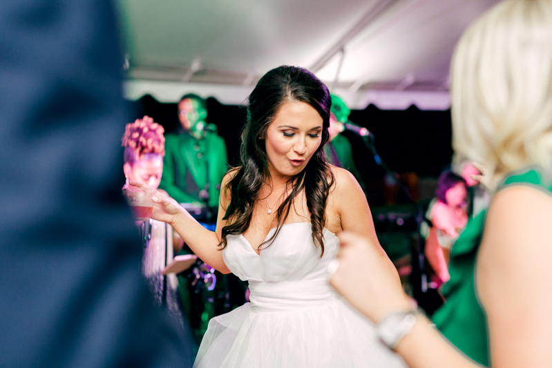 Bride dancing to Raleigh wedding band Night Years