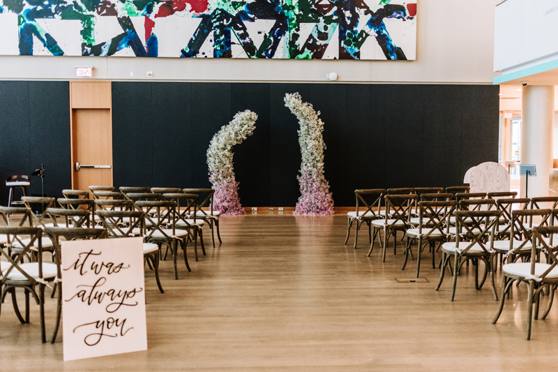 Wedding ceremony space at the Mint Museum Uptown.