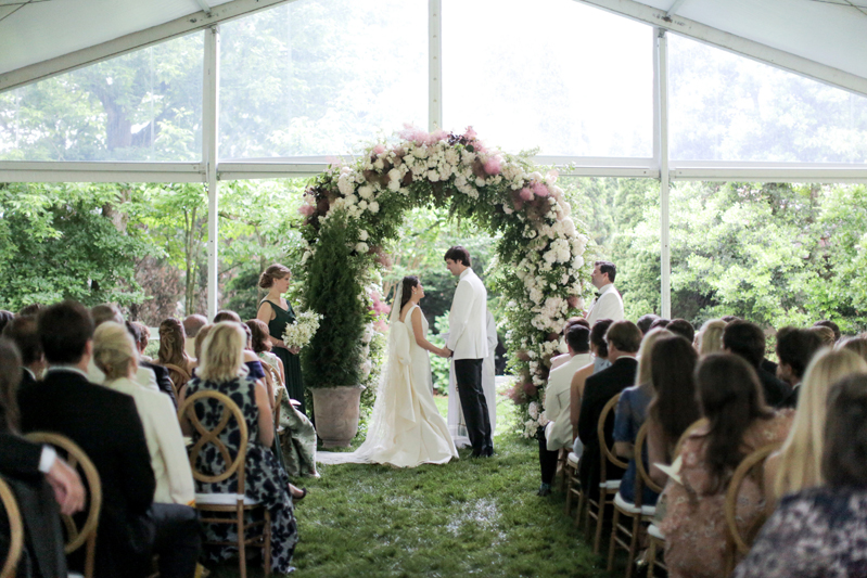 Tented wedding ceremony in Nashville TN