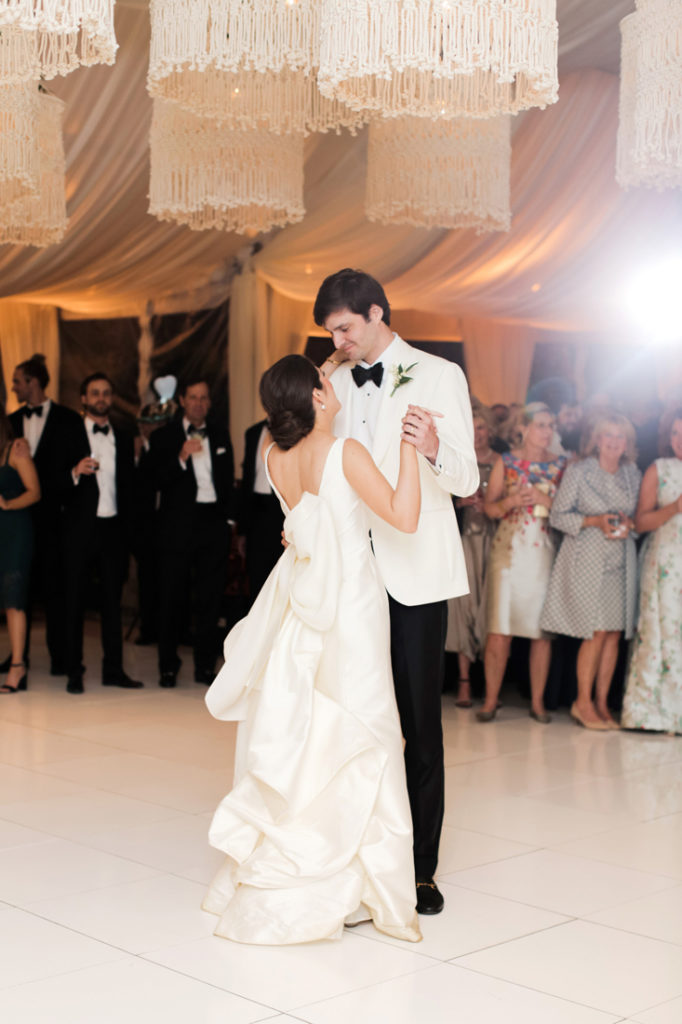 Bride and groom on dance floor at Nashville wedding reception