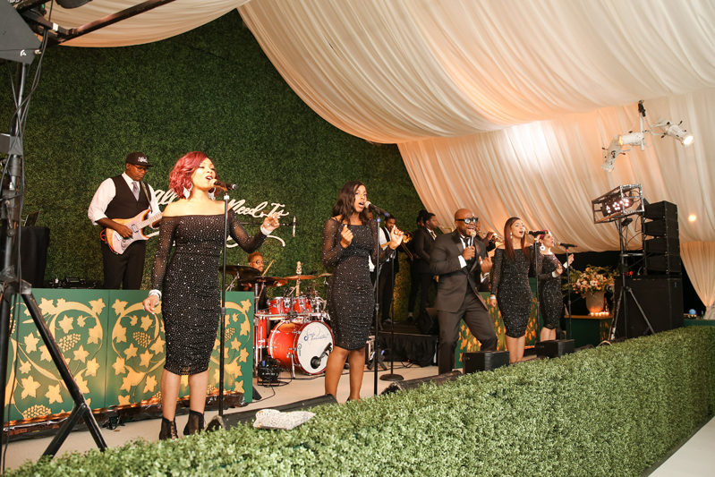 Simply Irresistible band performing during wedding reception at Belle Meade Country Club