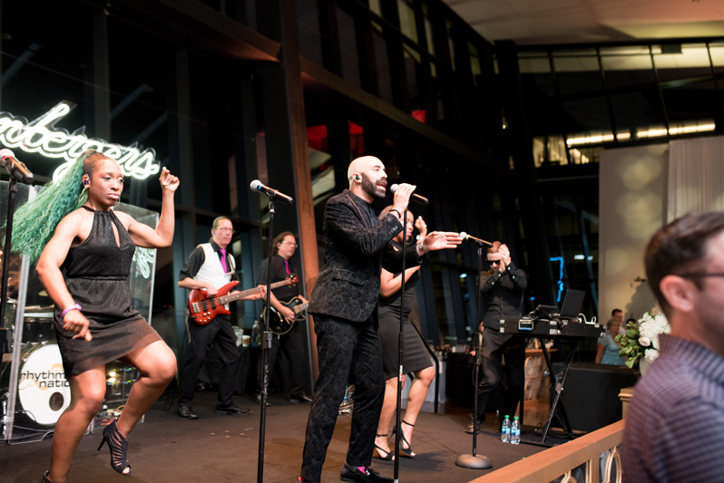 Rhythm Nation band performing at Nashville wedding.