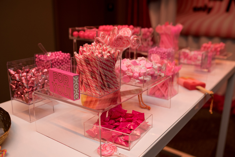 Candy bar display at Country Music Hall of Fame wedding in Nashville.