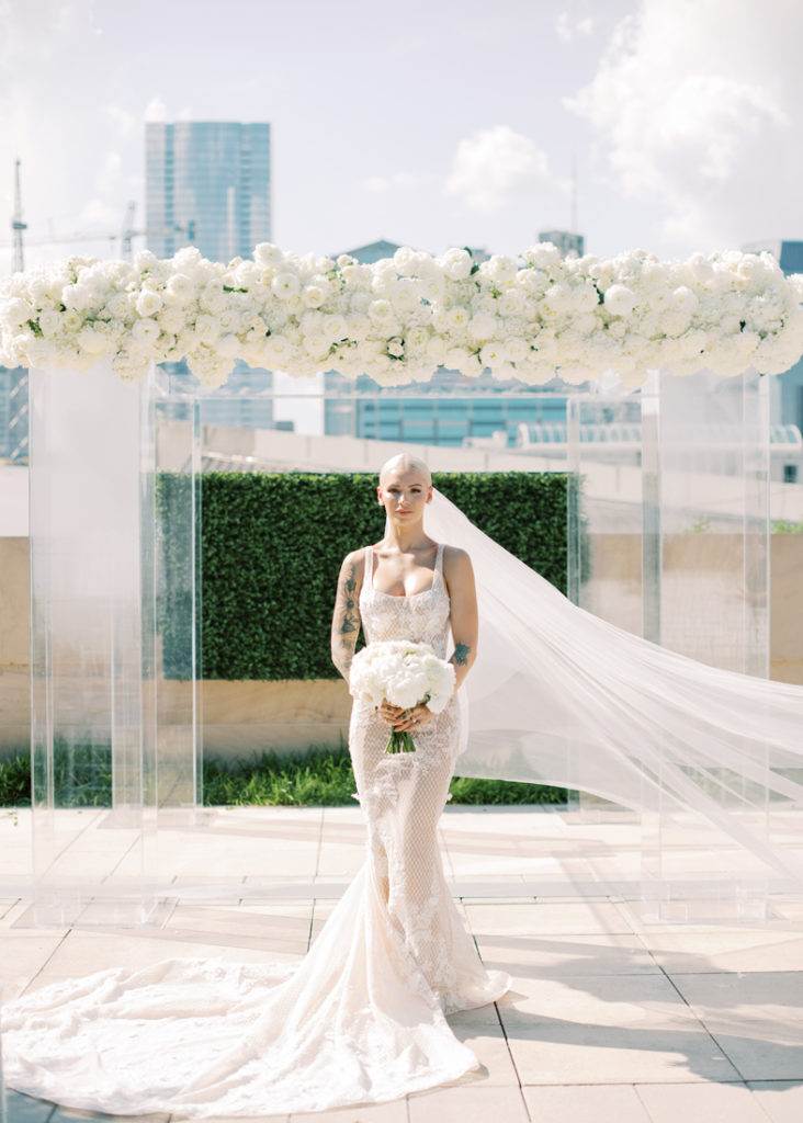 Bride at the Country Music Hall of Fame wedding ceremony.