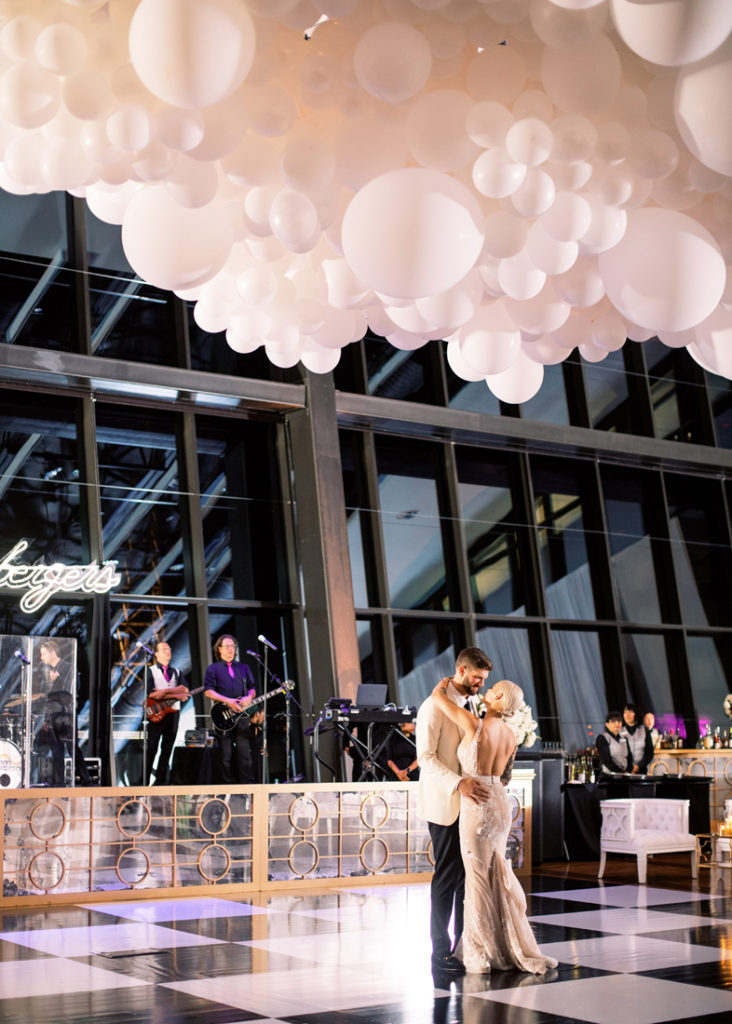 First dance between bride and groom at Nashville wedding.