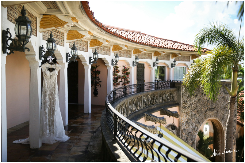 Wedding ceremony setup at Mar-A-Lago resort