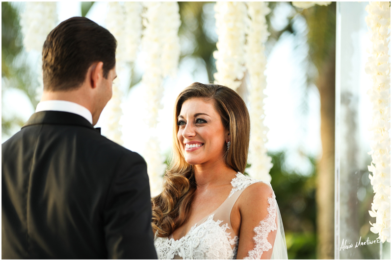 Bride and groom at Mar-A-Lago wedding ceremony in Palm Beach.