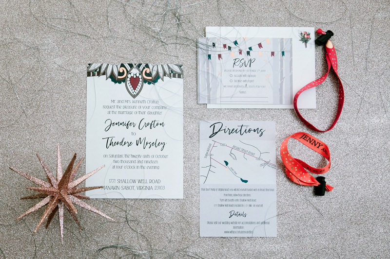 Bohemian wedding stationery suite