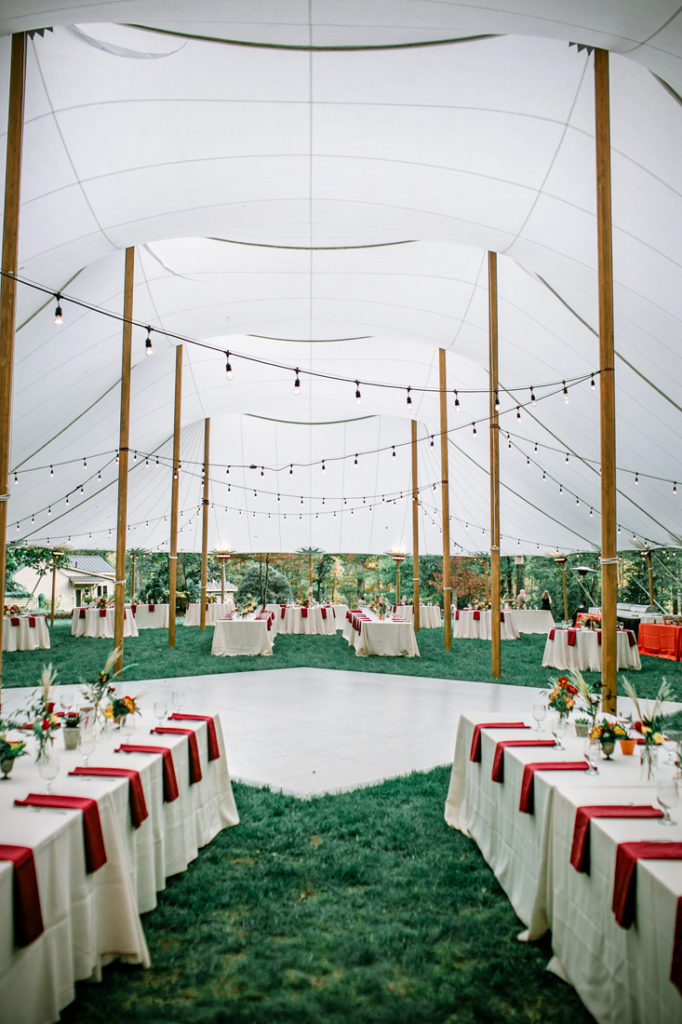 Bohemian wedding reception in Virginia.