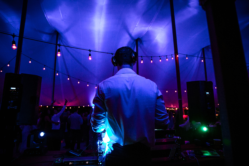 Virginia wedding DJ, Patrick Zurn, performing at outdoor reception.